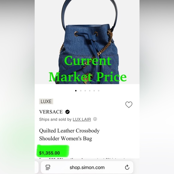 Auth VERSACE Bag • Denim Tote Shoulder Crossbody Bag NWOT Authentic VERSACE - Picture 9 of 9